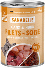 Sanabelle Gourmet Nourriture humide en pot avec oie et poulet | 6x380g | 2,28kg
