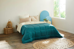 Toison D'Or Couette Cocoon, prune/acier, 140 X 200 Cm Couettes et couettes Naty Shop Bleu Paon/Galet 200Cm X 200Cm