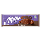 Milka MMMAX Noisette – Chocolat au lait alpin fourré délicatement et crémeux aux noisettes – 250g