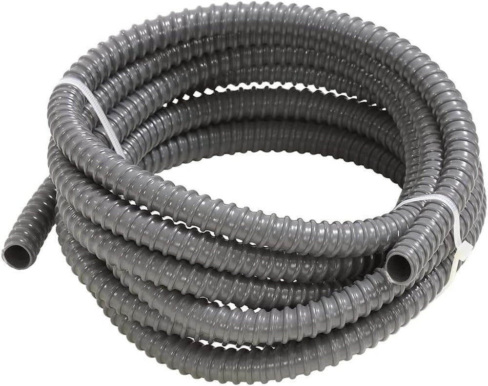 Tuyau spiralé Dehner pour puits ou étangs, Ø 18,5 mm, longueur env. 4 m, plastique, gris