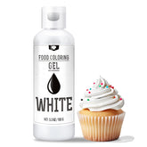 Lebensmittelfarbe Gel - 150G Konzentrierte Gel Lebensmittel Farben Zum Backen, Kuchen Dekorieren, Kekse Und Macaron - Zuckerfrei Food Coloring For Getränken, Osterei, DIY Seifen Und Basteln (White) Naty Shop Weiß