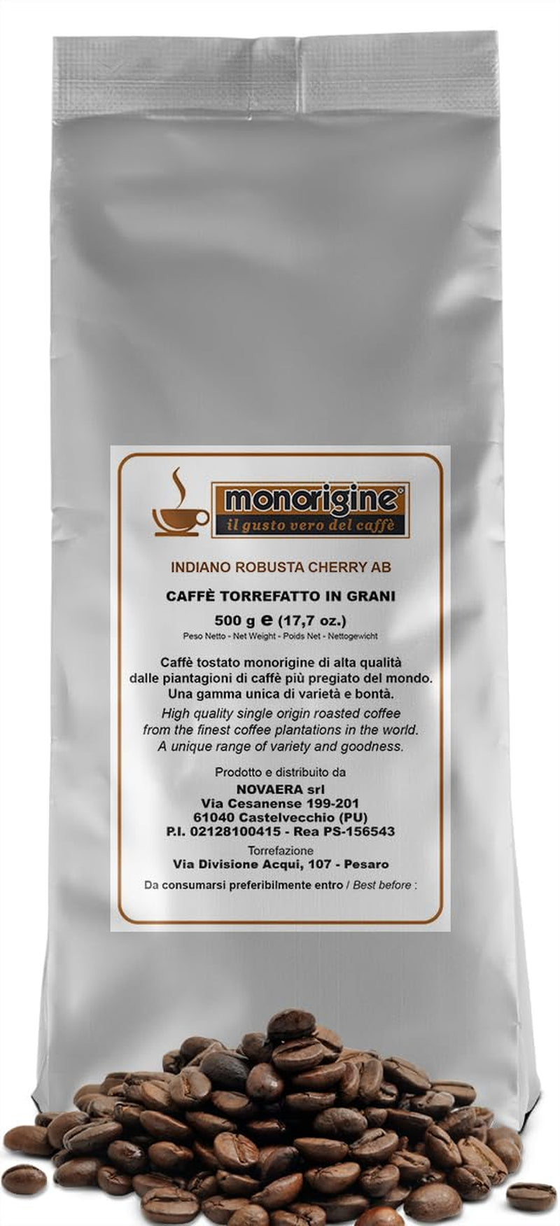 Café indien en grains Robusta Cherry AB 500g - Café