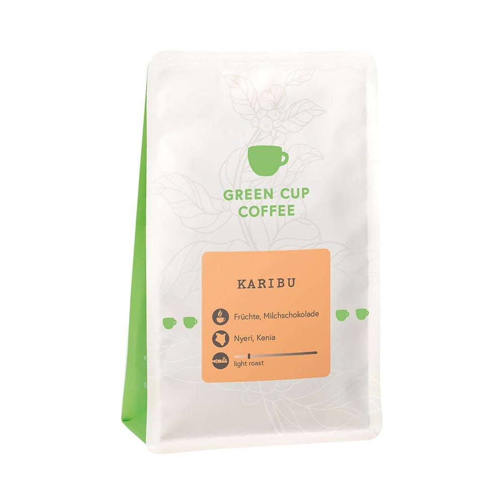 Café - Karibu I 100% Arabica I Café en grains 250g I Idéal pour les machines à café entièrement automatiques, le café filtre et la presse française aux saveurs chocolatées, fruitées et sucrées I torréfaction légère
