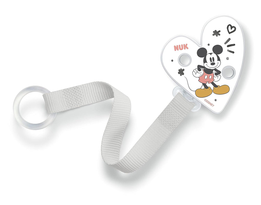 Chaîne et clip de sucette NUK | pour anneaux de sucette | Robuste et résistant à la rupture | Disney Mickey la souris