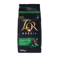 L'OR, Kaffeebohnen, 100% Arabica, Brésilien, Intensité 5 Röstung, 900 g x 4