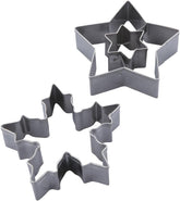 Dr. Oetker Linzer Ensemble d'emporte-pièces flocon de neige et étoile – 2 pièces parfaits pour les biscuits de Noël en acier inoxydable de haute qualité résistant à la rouille, lavable au lave-vaisselle