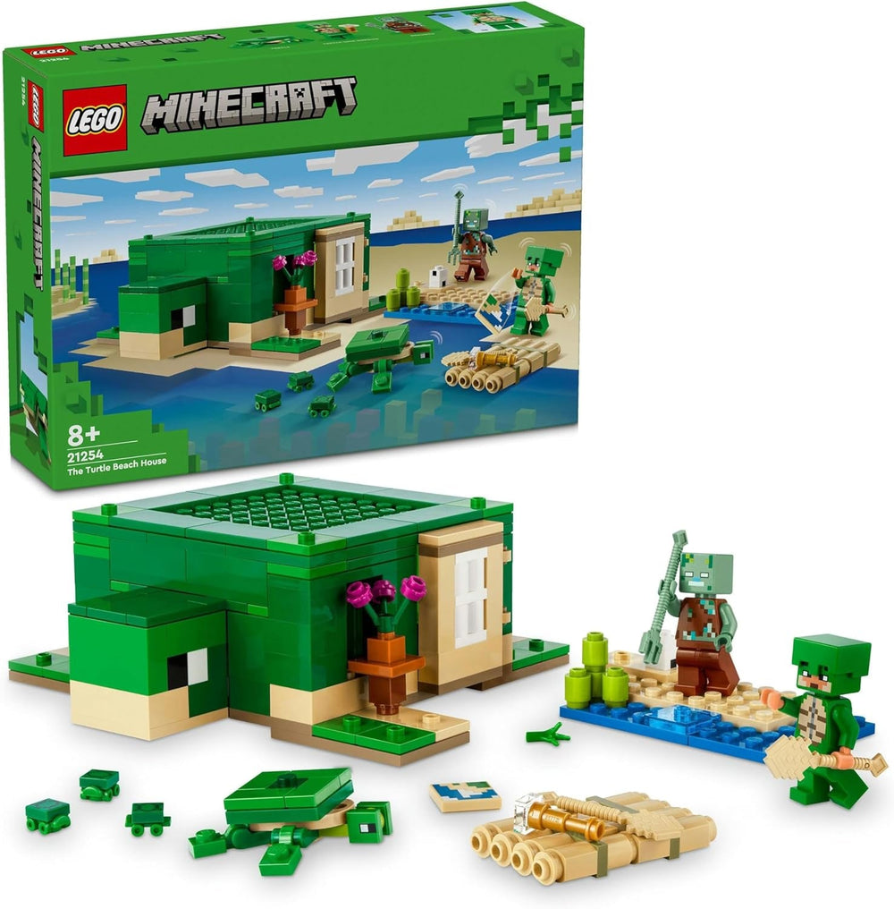 LEGO Minecraft La maison de Turtle Beach, maison de jouets avec accessoires pour filles et garçons à partir de 8 ans, ensemble avec animaux et personnages de jeux vidéo, cadeau pour les joueurs 21254 Ensembles de construction Besuche den LEGO-Store Single