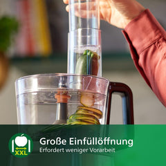 Philips Kompakte Küchenmaschine – 850W, 31 Funktionen, 2.1-Liter-Behälter, Powerchop, Edelstahllklinge (HR7530/10) Cuisine Naty Shop