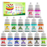 Colorant Alimentaire - Lot de 15 Colorants Alimentaires Liquides pour la Cuisson de Gâteaux, Biscuits, Macarons - Colorant Alimentaire Hautement Concentré pour la Décoration de Gâteaux, DIY Slime, Coloration Artisanale - 6 ml chacun