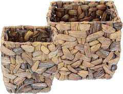 Ensemble de jardinières en jacinthe d'eau, pot de fleurs, conteneur, pot de fleurs, pot de fleurs, panier de plantes, pot de fleurs, bol, pot de fleurs décoratif, pot de fleurs décoratif tissé, pot de fleurs, vase, panier, pot de fleurs pour fleurs et plantes artificielles