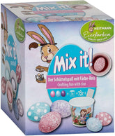 Heitmann Egg Dyes - Mix It Pastel - 3 teintures liquides pour œufs en rose, turquoise et violet, tasse, riz, pochoirs et gants - Teinture facile aux œufs