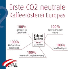Helmut Sachers Kaffee - Wiener Mischung, Wiener Melange Kaffee aus erstklassigen Hochland Arabica Bohnen, nachhaltig geröstet in Österreich - ganze Kaffeebohnen, 500g