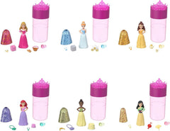 DISNEY PRINZESSIN Color Reveal-Puppen - 6 Überraschungen, Wasseraktiviert, Zubehör, für Kinder ab 3 Jahren, Arielle, Tiana, Mulan, Cinderella, Belle, Aurora, HPX39