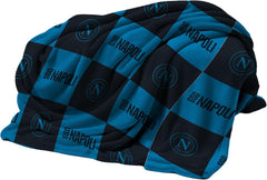 Couverture douce SSC Napoli avec logo, couverture chaude pour canapé et lit, taille 150 X 210 cm, toucher doux, bleu clair, produit officiel Hermet Beds and Blankets