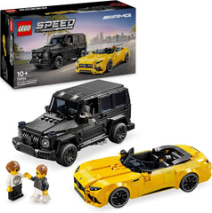 LEGO Speed Champions Mercedes-AMG G 63 & Mercedes-AMG SL 63, Bauset mit 2 Spielzeug Autos und 2 Fahrer Minifiguren, Geschenk für Jungen und Mädchen, Modellauto Set, Rennwagen Spielzeug 76924