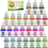 Lot de 24 colorants alimentaires liquides, 24 x 6 ml Naty Shop