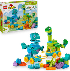 LEGO DUPLO Town Dinos auf Rädern 3-in-1-Set - Spielzeug für Mädchen & Jungen ab 3 Jahren - Diplodocus und T. rex, Triceratops & Stegosaurus oder Pteranodon & Parasaurolophus Dinosaurierfiguren - 10451