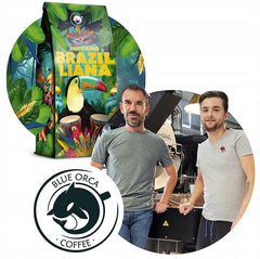 Café moulu Brazilliana Toucano 1 kg | 100% Arabica | avec des notes de noix, de chocolat et de raisins secs | torréfaction moyenne, faible acidité | pour machines à expresso | Torréfaction de café Blue Orca
