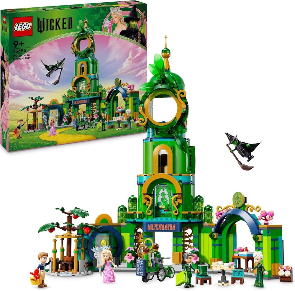 LEGO Wicked Welcome to Emerald City, jouet tour, mini-poupées Glinda et Elphaba, cadeau pour les cinéphiles et les filles et garçons de 9 ans qui aiment les maisons de poupées 75684 Jeux de construction Besuche den LEGO-Store Titre par défaut
