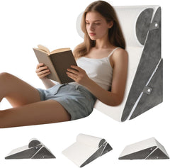 Oreiller compensé réglable pour lit, oreiller de lecture pour lit et canapé, oreiller de reflux en mousse, oreiller de dos, apnée du sommeil, lecture, élévation du sommeil, oreiller de jambe, maux de dos, ronflements