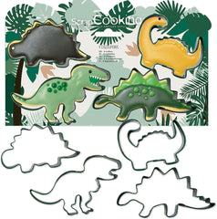 ScrapCooking - 4 emporte-pièces dinosaures - emporte-pièces en métal - mini emporte-pièces dinosaures - décorations d'anniversaire animaux de la jungle accessoires de pâtisserie - 2085
