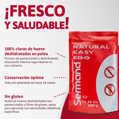 Poudre d'Eiklar (350g) | Getrocknetes Eiklar Pulver | Eialbumine pour le dos et la cuisine | Ohne Zusatztoffe | Emballage en sachet zippé sans lactose