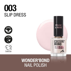 Oja MANHATTAN Wonder'Bond Color & Care, vegană și fără cruzime, formulă modulabilă cu biotină și keratină vegană, ușor de aplicat, nuanța 003 Slip Dress, 12 ml