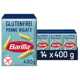 Pâtes Barilla Penne Rigate sans gluten à base de délicieux maïs et riz - parfaites pour les personnes atteintes de la maladie cœliaque ou d'intolérance au gluten (14 x 400 g)