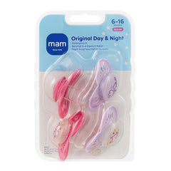Sucettes MAM Original Day & Night Matt | 6-16 mois | Ensemble de sucettes | Acceptation 94% | Aide à prévenir l'alignement indésirable des dents | Développé en collaboration avec des dentistes Silicone SkinSoft | Modèle oiseau/hibou | Paquet de 4