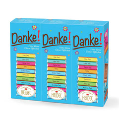 Tablettes de chocolat au lait Heidel Thank You 3x80g, 16 mini-barres de 5g par paquet, Diverses expressions de gratitude, Idée cadeau exquise