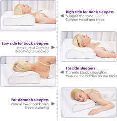 BDTFO Oreiller orthopédique en mousse à mémoire de forme pour douleurs cervicales, soutien du cou pour le dos, le ventre, dormeur latéral avec housse lavable et respirante à fermeture éclair Oreillers orthopédiques cervicaux Naty Shop