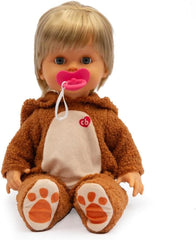 Teddy Bear – Puppe 42 cm hoch, interaktiv, trägt Strampler und weint wirklich, inklusive Schnuller, für Kinder ab 2 Jahren