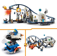 LEGO 31142 Creator Kit de jouets de montagnes russes spatiales 3 en 1 pour enfants avec chariots de travail, se transforme en tour à chute libre ou en carrousel avec des fusées et des briques lumineuses. Besuche an LEGO-Store