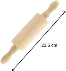 Fackelmann 521146 Petit rouleau à pâtisserie en bois, 23,5 x 4,5 cm, marron