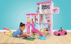 Barbie Dream House (114 cm), maison de poupée à 3 étages, piscine, toboggan, ascenseur pour fauteuil roulant, 75 accessoires, poupées, convient comme cadeau pour les enfants de 3 ans et plus, GRG93 Naty Shop Doll Houses