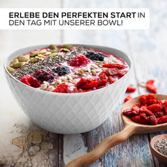 MIAMIO - Service de table en céramique, 24 pièces, service combiné pour 6 personnes - Passe au lave-vaisselle et au micro-ondes - Collection Palmanova (Blanc)