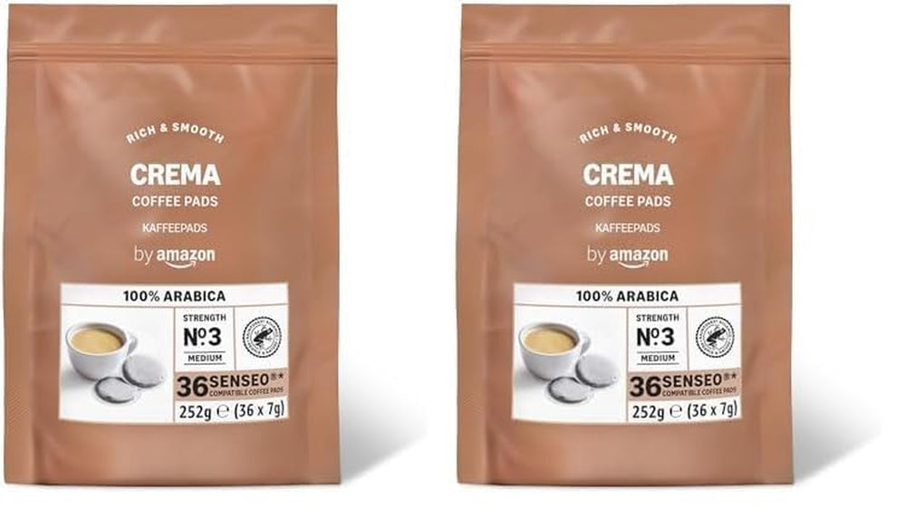 Kaffeepads Cream 100% Arabica, Geeignet für Senseo Maschinen, 36 Stück (1er-Pack) (Packung mit 2)