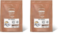 Kaffeepads Crema 100% Arabica, Geeignet für Senseo Maschinen, 36 Stück (1er-Pack) (Packung mit 2)