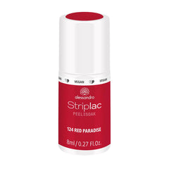 Oja UV alessandro Striplac Red Paradise – Delicată și de lungă durată – Îndepărtare ușoară datorită tehnologiei de îndepărtare – Vegană și fără cruzime – 8 ml