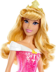 Mattel DISNEY Princesse Aurore - Poupée avec tenue typique, chaussures et diadème amovibles, haut scintillant et jupe amovible à motifs, cheveux longs à coiffer, HLW09 Naty Shop Dolls