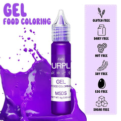 Colorant alimentar în gel - Coloranți alimentari în culorile curcubeului pentru prăjituri, copt, fursecuri, macaroane - Colorant alimentar concentrat fără zahăr pentru decorarea torturilor, băuturi, ouă de Paște, slime - 15 g fiecare