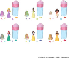 Mattel Disney Princess Royal Color Reveal Petite poupée avec 6 surprises, y compris une bague parfumée et 4 accessoires (les poupées peuvent varier), série Garden Party HRN63