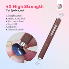 SAVILAND 4X Aimant œil de chat haut de gamme pour les yeux : Aimant 3 en 1 pour les yeux en perles rondes en néodyme N35 Aimant ultra puissant pour les yeux de chat Präzise 3S Formung Cat Eye Gel Aimant pour les yeux de chat