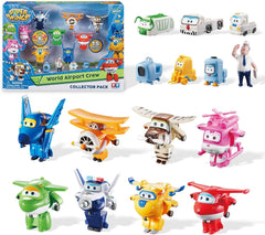 Super Wings Transform-A-Bots World Airport Crew - Série 1 - Pack collector Crew - 15 figurines - Figurines d'action 2" Naty Shop S1-15 Figures