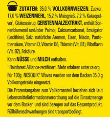 Nesquik Choco Waves, petit-déjeuner croquant aux vagues de chocolat, 330 grammes Céréales Naty Shop