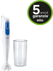 Braun Multiquick 3 MQ 3000 Smoothie+ Stabmixer – Pürierstab Mit 2 Geschwindigkeiten, Powerbell plus et Splashcontrol-Technologie, 700 Watt, Inkl. 600 ml Mix- & Messbecher, Blau/Weiß Cuisine Naty Shop