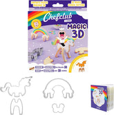 CHEFCLUB, Emporte-pièces magiques licorne et arc-en-ciel 3D, emporte-pièces emboîtables 3D licorne et arc-en-ciel, plaisir de pâtisserie pour les enfants