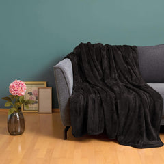Amago - Couverture confortable, aspect cachemire, 180 X 220 cm - Noir Lits et Couvertures Besuche den Gözze-Store