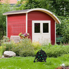 Relaxdays Enrouleur de Tuyau d'arrosage Vide pour Tuyau d'arrosage 30 m 1/2", Hauteur-Largeur 39 x 43 x 30 cm, Noir-Vert