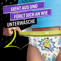 Pantalon de pyjama vaisseau spatial, paquet de 10 pantalons de nuit absorbants, 7 ans, 17 kg-30 kg, protection contre les fuites toute la nuit